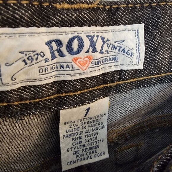 Roxy Quicksilver Vintage Jeans black size 1 NWT - Picture 3 of 4